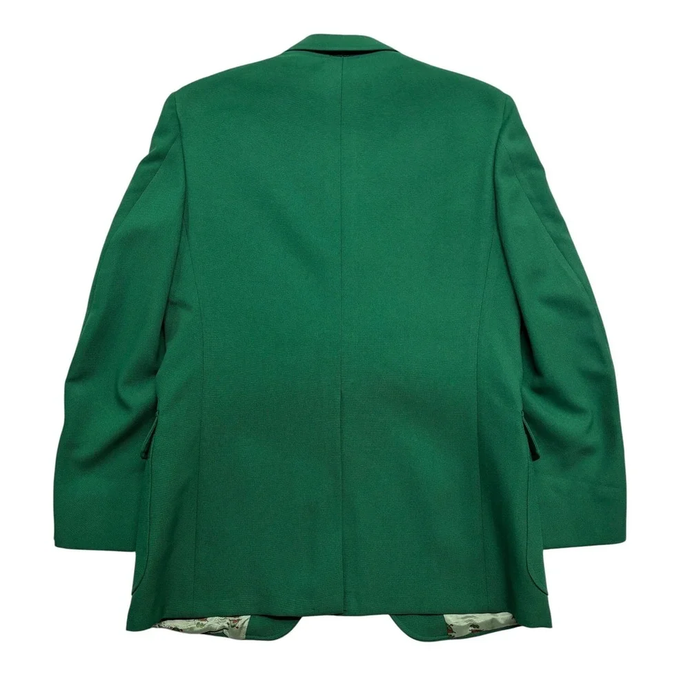 vtg Green Golf Holiday Blazer 38R 40R Gold Buttons Retro Jacket Sport Coat USA
